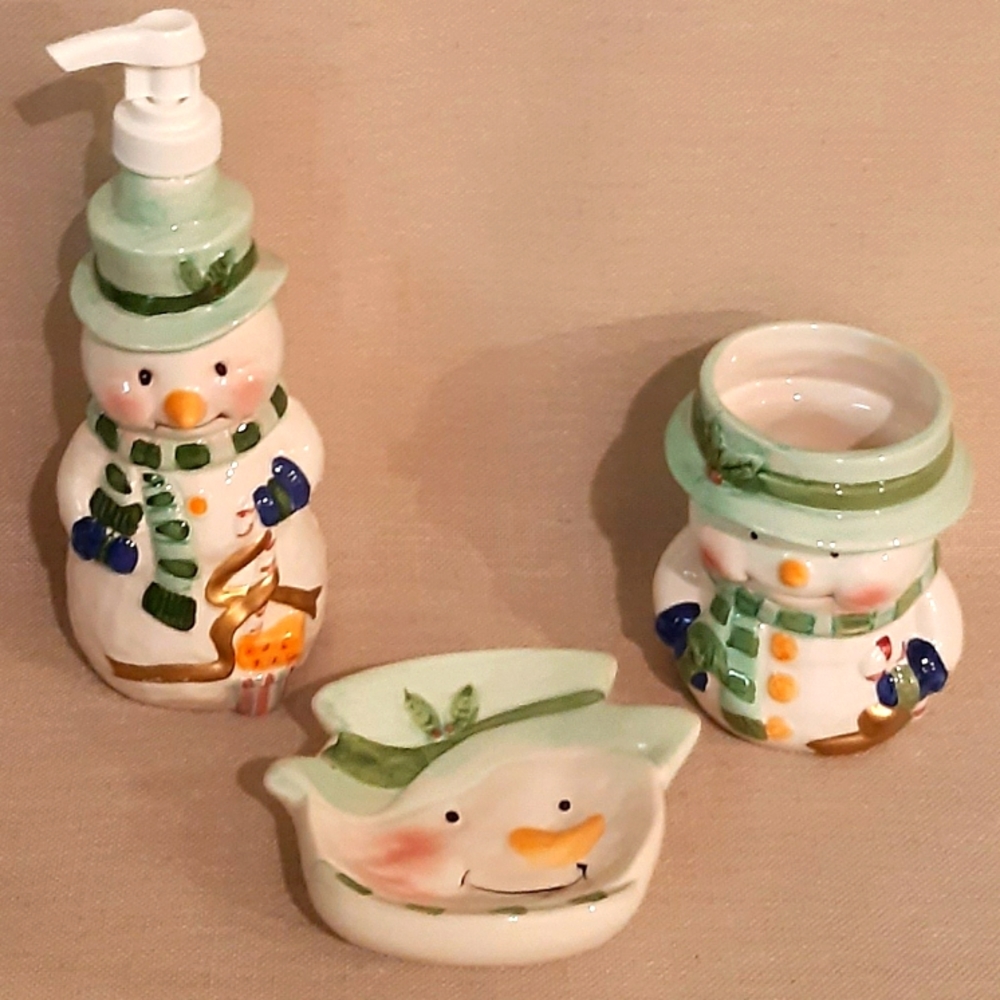 Snowman Bathroom Set New